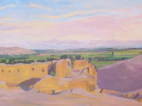 Ricardo Wiesse. Casa de los Quipus, oleo sobre tela, 100 x 200 cms. 2010